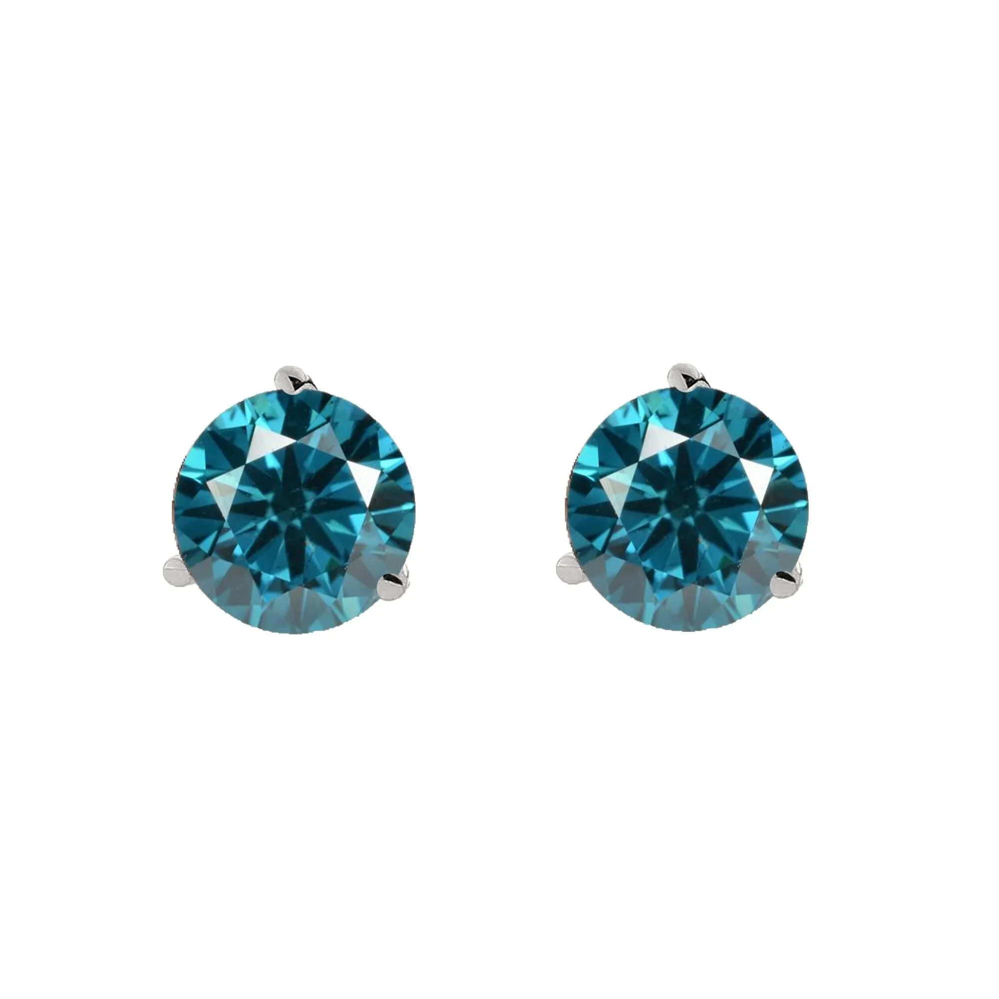 Sterling Silver 0.35CT Natural Blue Diamond Stud Earrings sold by Zulily product image thumbnail 4