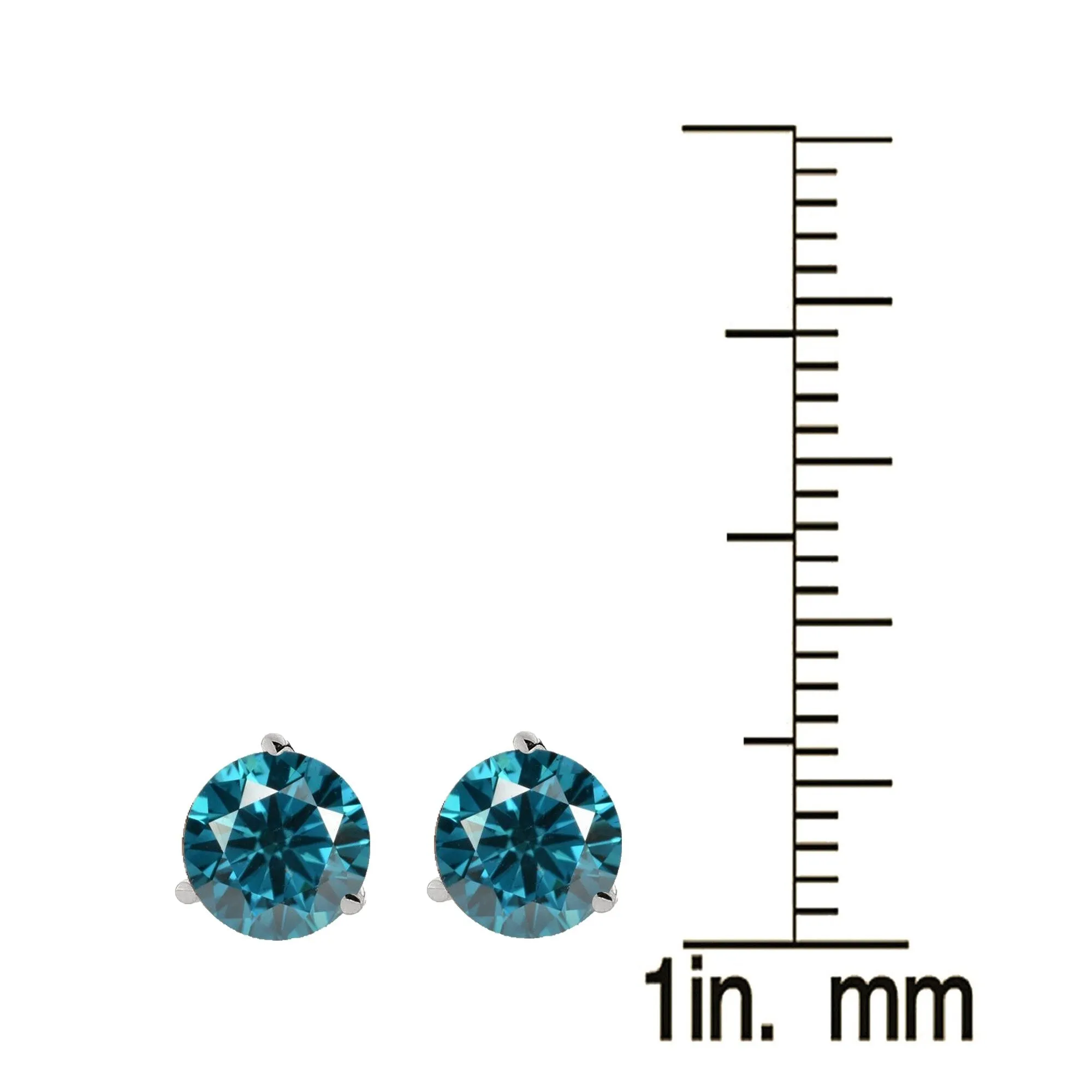 Sterling Silver 0.35CT Natural Blue Diamond Stud Earrings sold by Zulily product image thumbnail 5