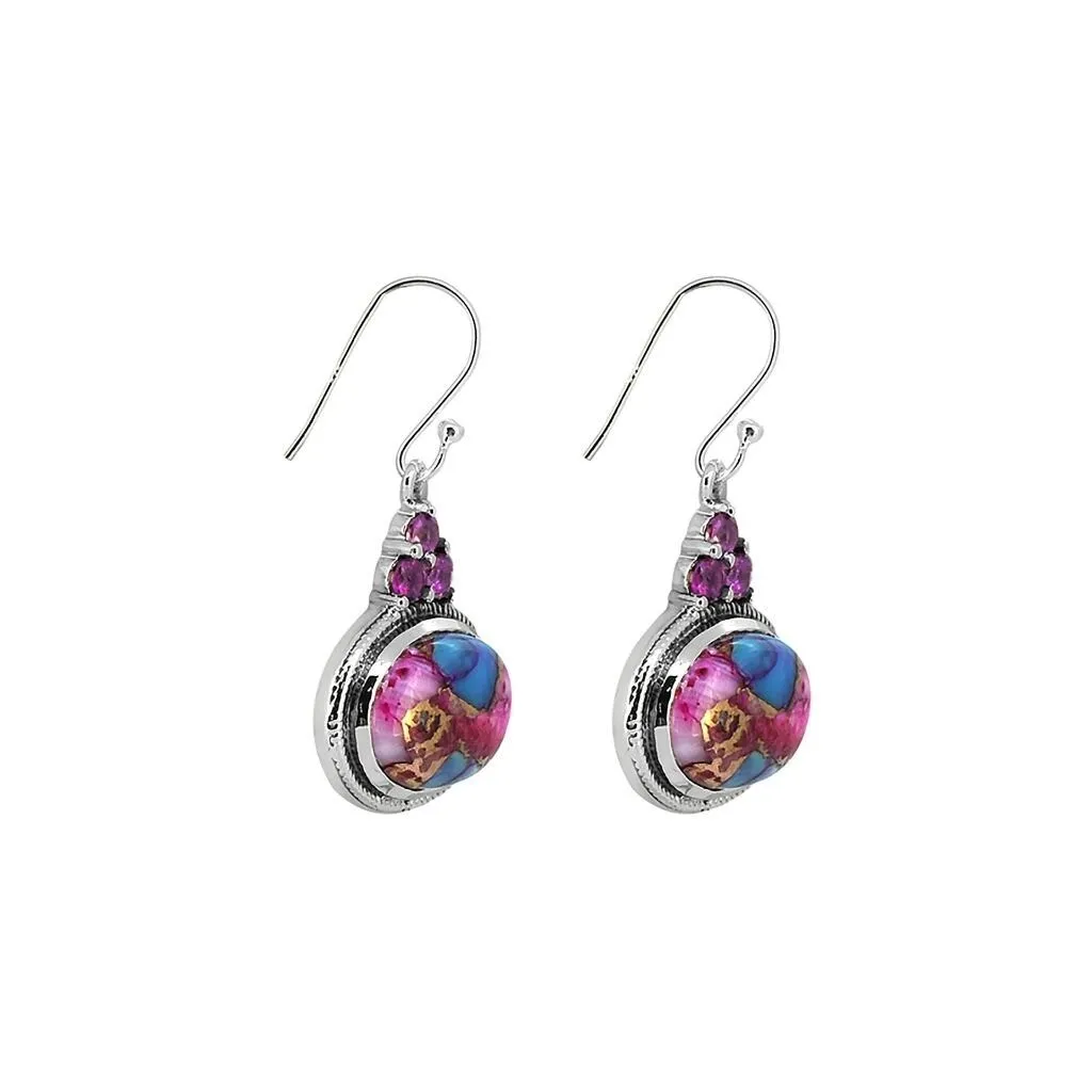 YS Gems Sterling Silver Pink Oyster Copper Turquoise Gemstone Earring - 0.71 x 1.38 sold by Zulily product image thumbnail 3