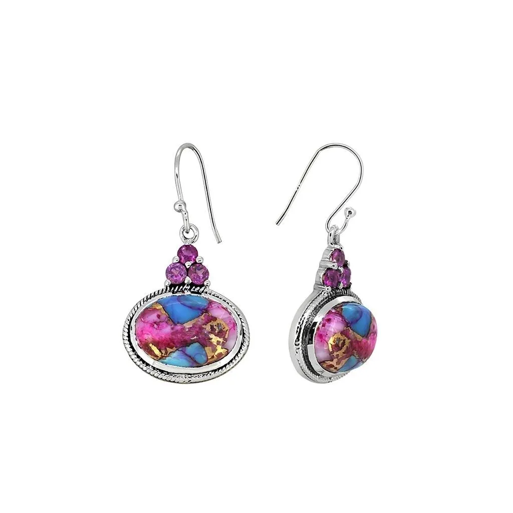 YS Gems Sterling Silver Pink Oyster Copper Turquoise Gemstone Earring - 0.71 x 1.38 sold by Zulily product image thumbnail 4
