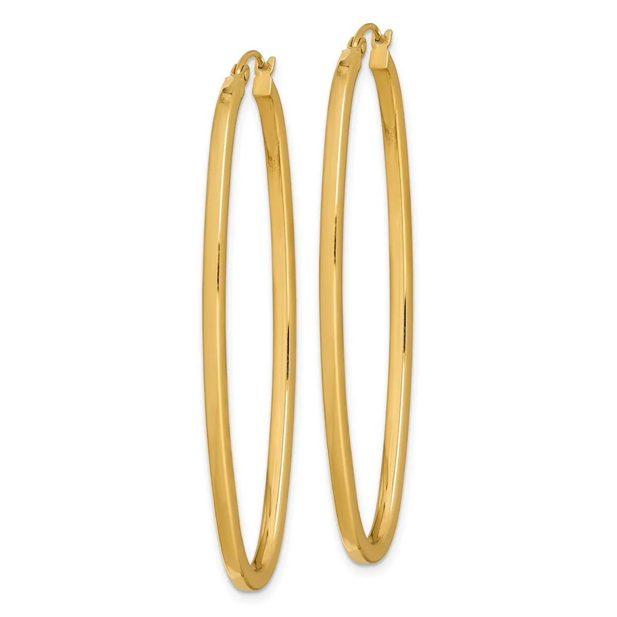 Curata 925 Sterling Silver Gold Plated Square Tube Oval Hoop Earrings - 52x2.5mm sold by Zulily product image thumbnail 2
