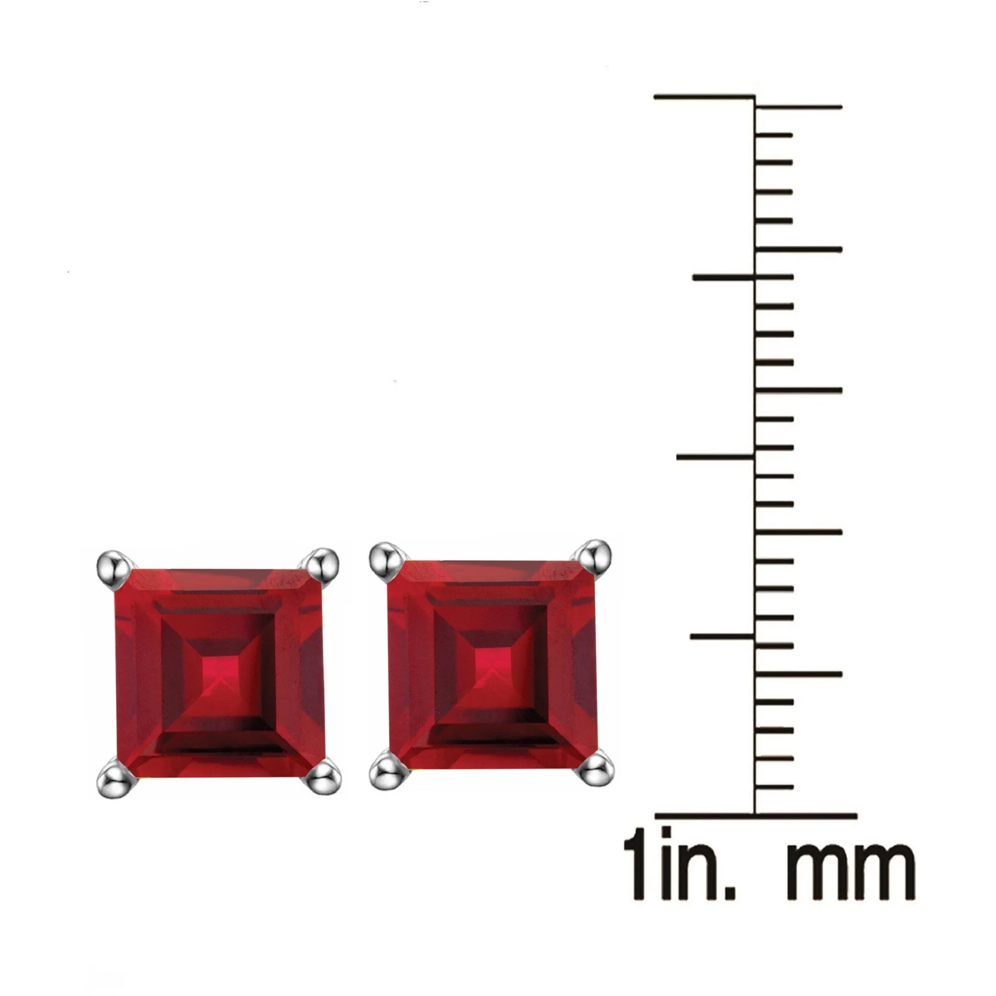 Sterling Silver Set Of Two Natural White Topaz and Ruby Stud Earring sold by Zulily product image thumbnail 2