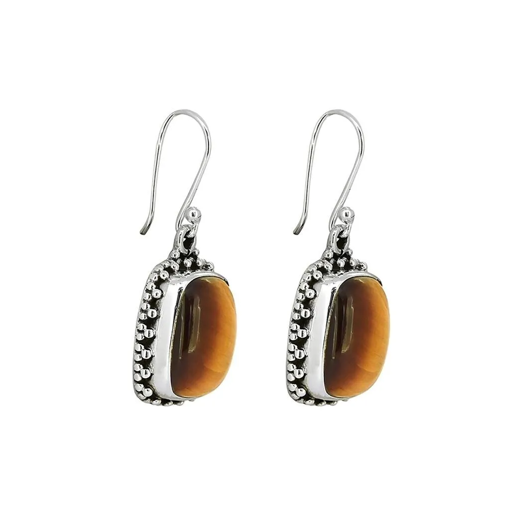 YS Gems Sterling Silver Tiger Eye Gemstone Dangle Earring - 0.51 x 1.3 sold by Zulily product image thumbnail 3