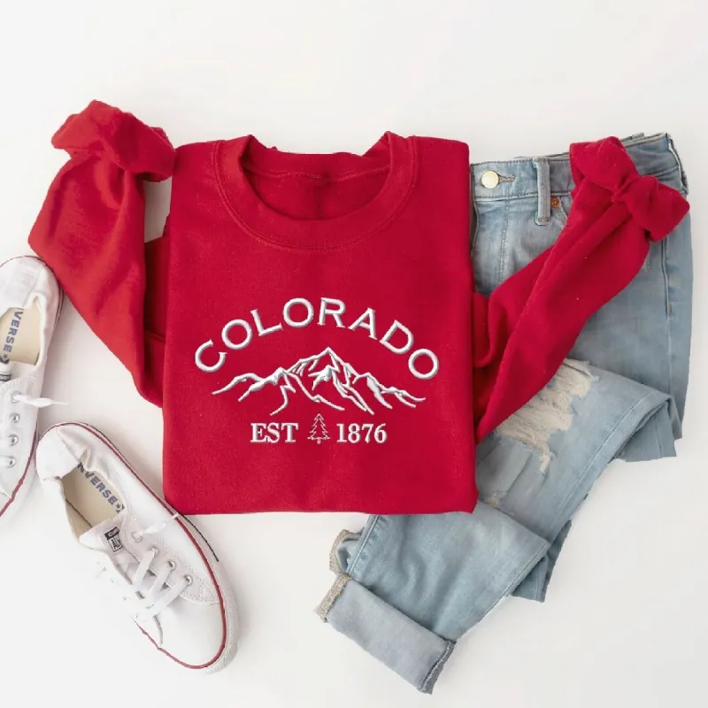 Embroidered Colorado Mountains Graphic Sweatshirt sold by Zulily