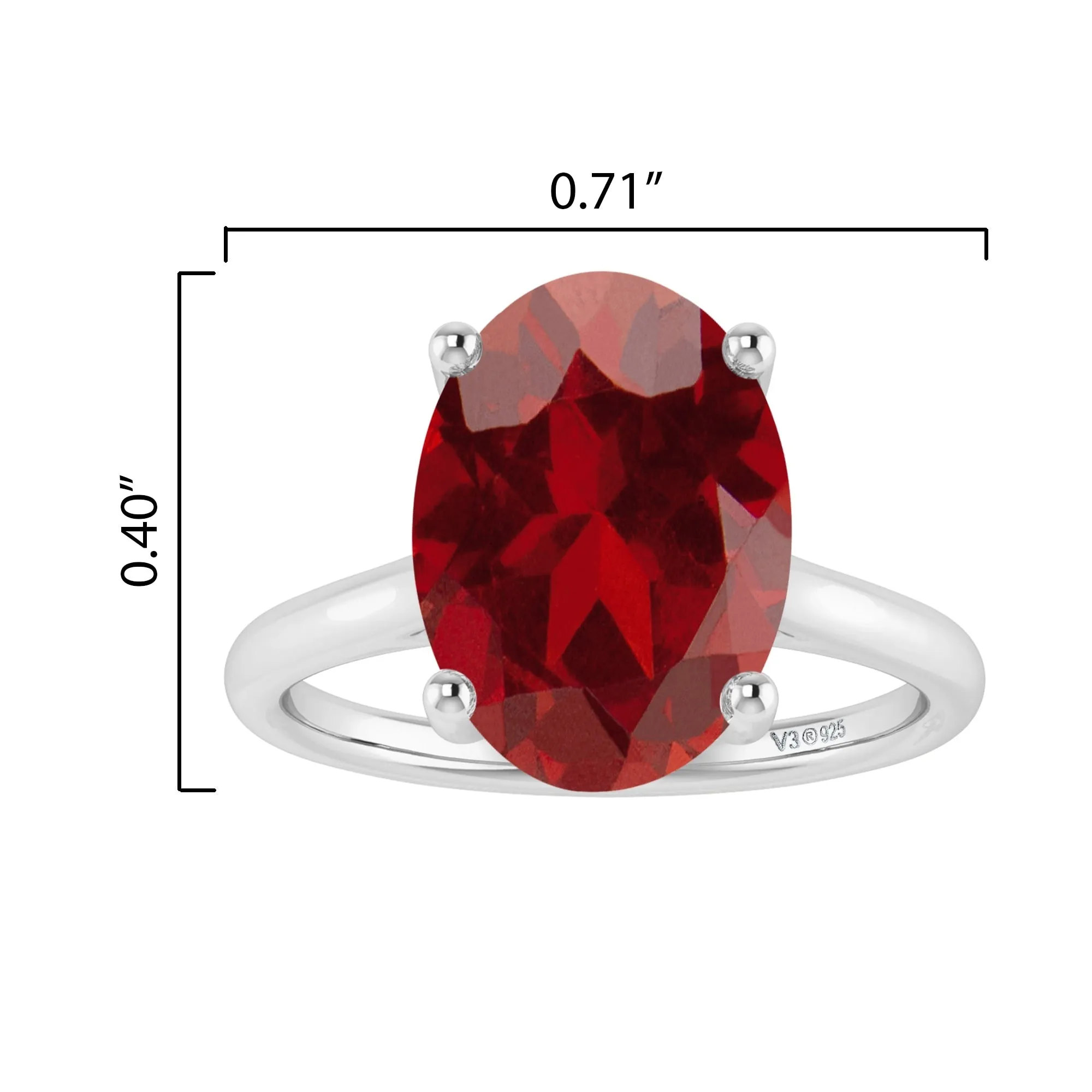 Sterling Silver with Oval Shape 2.60cttw Natural Garnet Solitaire Ring sold by Zulily product image thumbnail 3