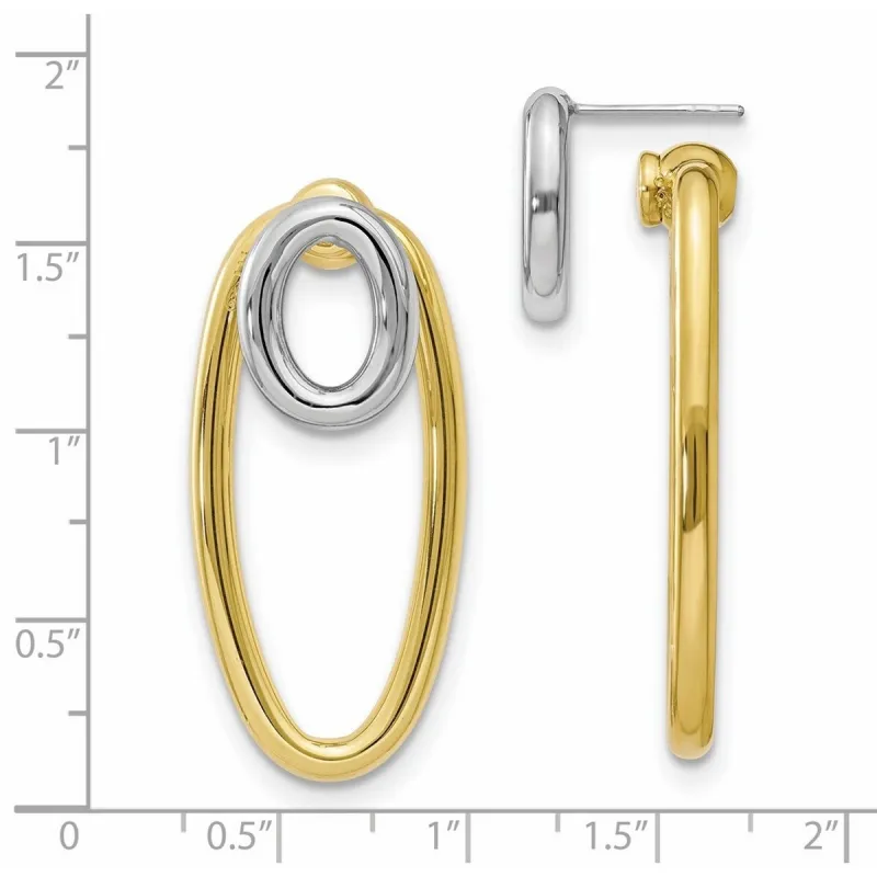 Curata 925 Sterling Silver Gold Plated Front And Back Oval Post Earrings - 38x15mm sold by Zulily