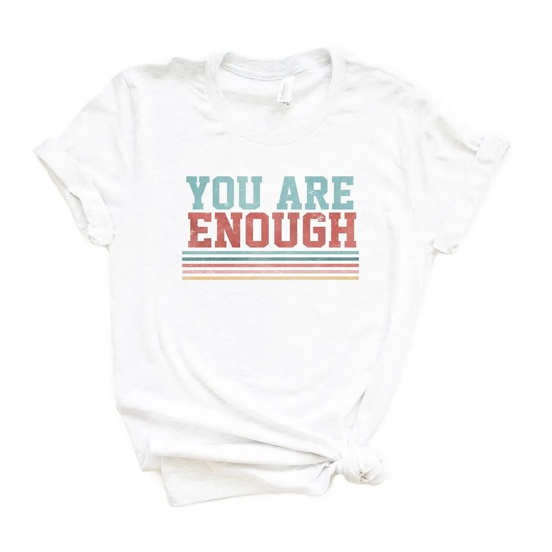 You Are Enough Stripes Short Sleeve Crewnneck Tee sold by Zulily product image thumbnail 4