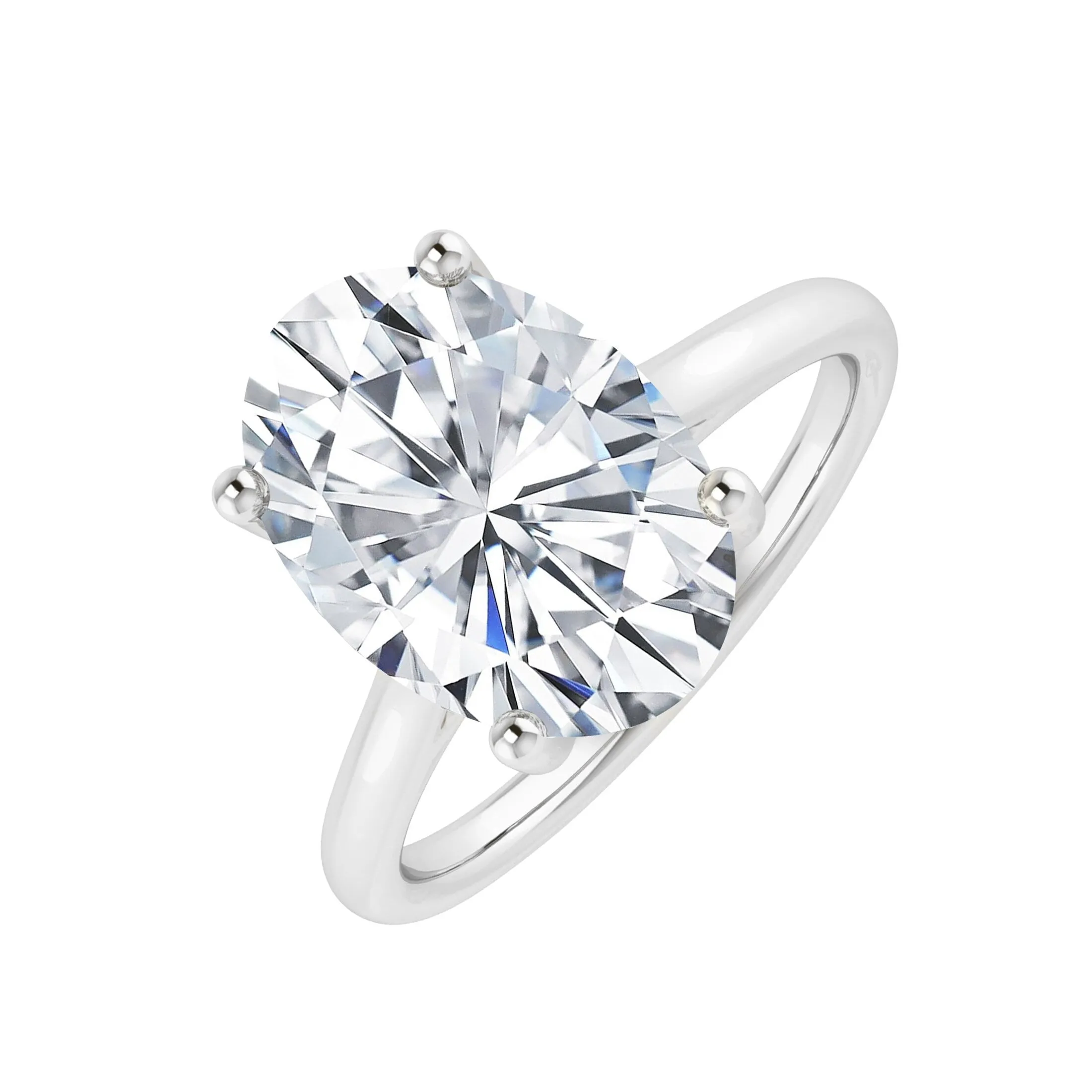 Oval Shape Lab Grown Diamond Solitaire Ring in Sterling Silver sold by Zulily product image thumbnail 3