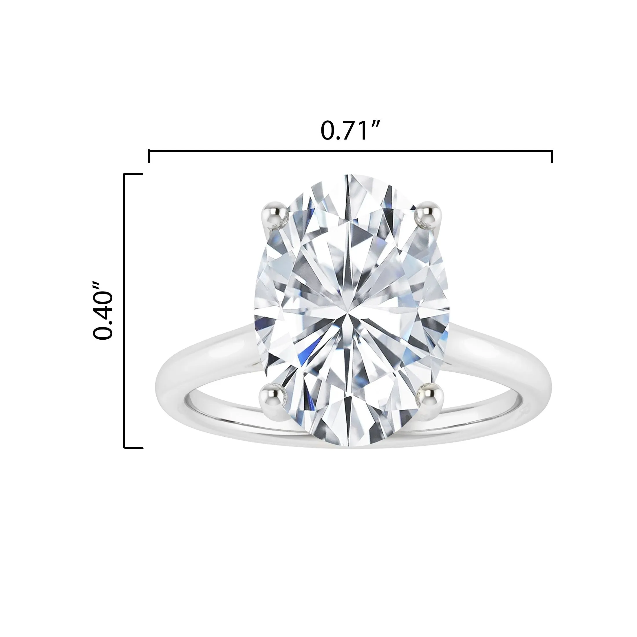 Oval Shape Lab Grown Diamond Solitaire Ring in Sterling Silver sold by Zulily