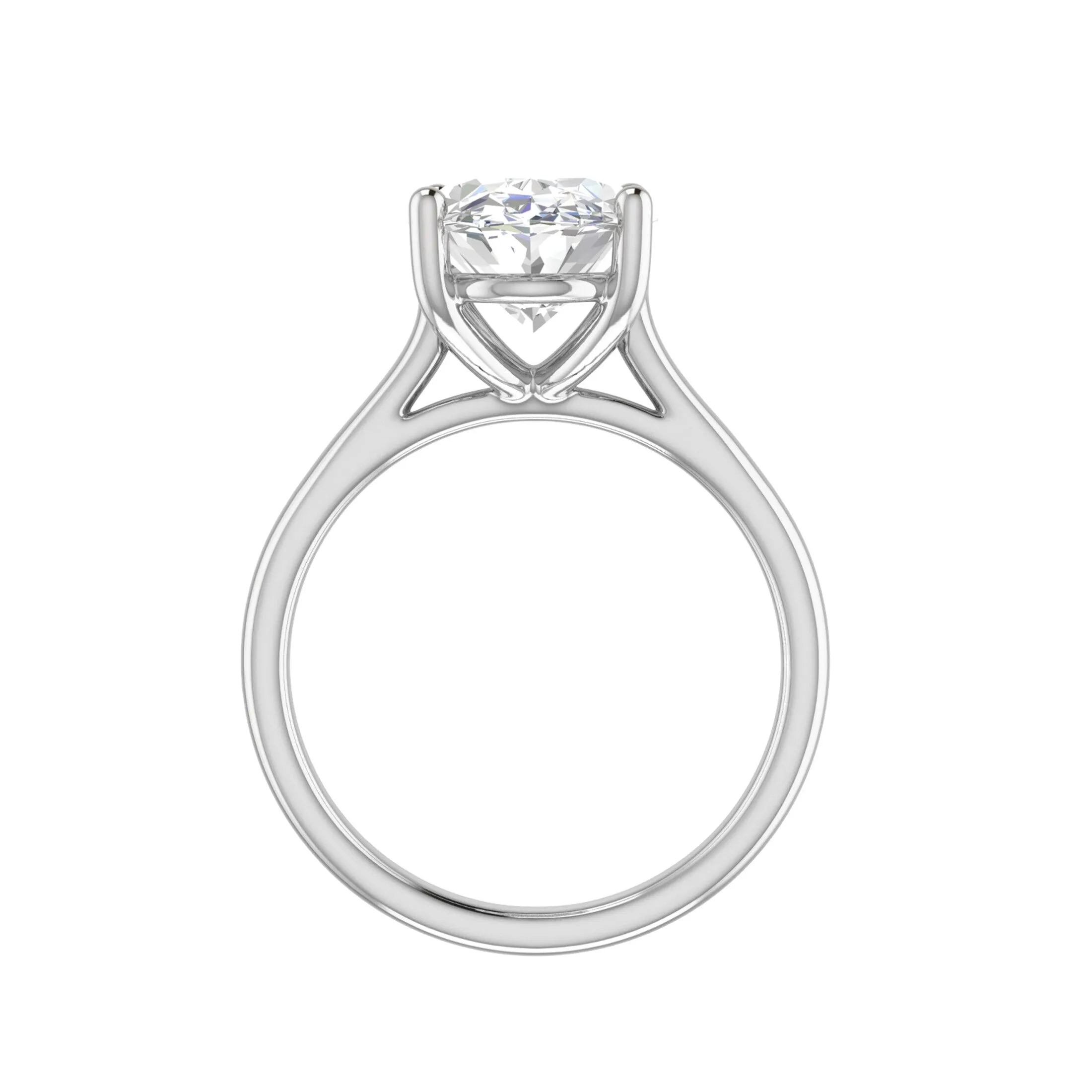 Oval Shape Lab Grown Diamond Solitaire Ring in Sterling Silver sold by Zulily product image thumbnail 4