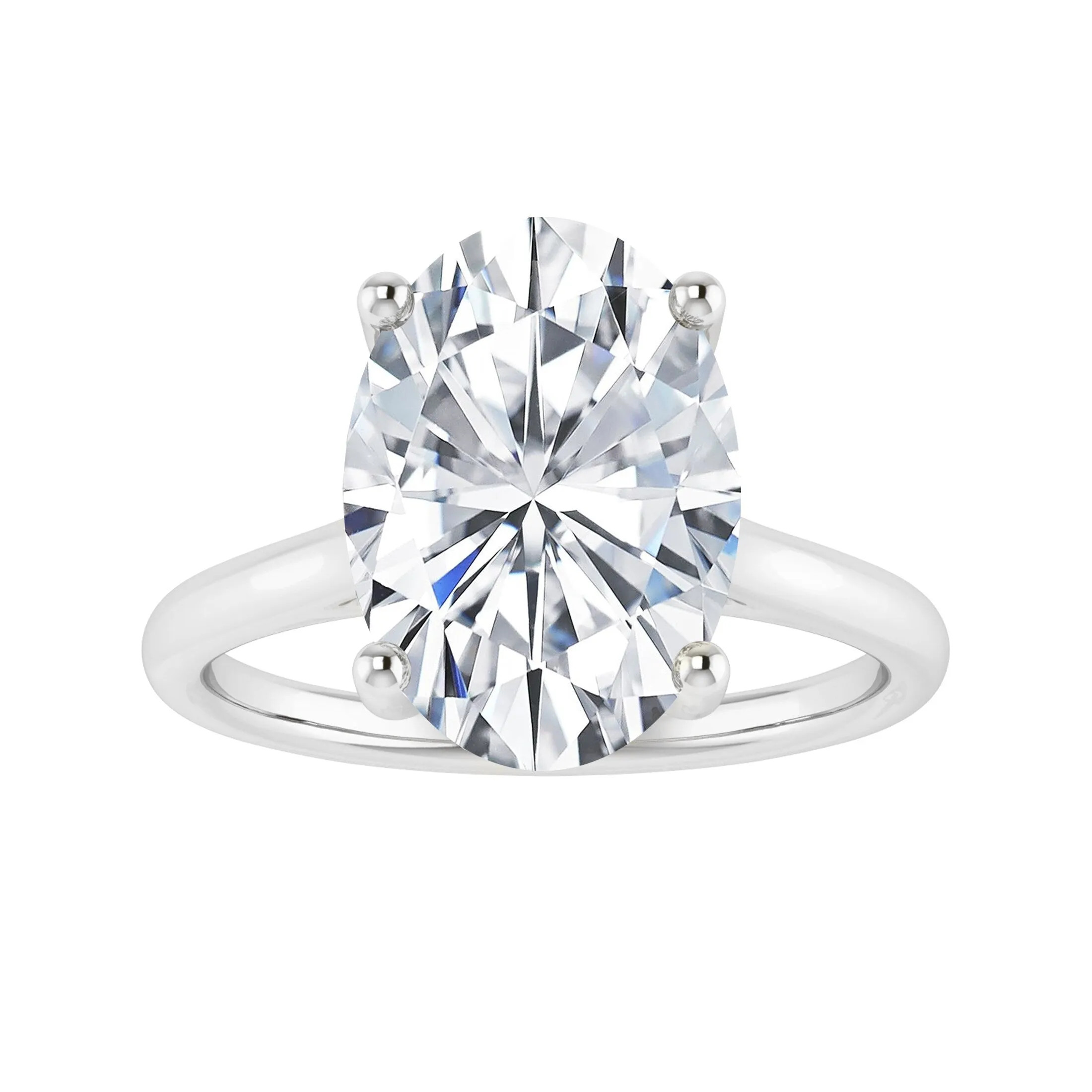 Oval Shape Lab Grown Diamond Solitaire Ring in Sterling Silver sold by Zulily product image thumbnail 5