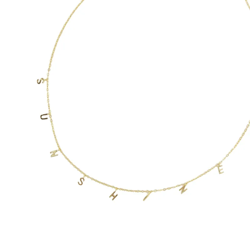 Gold Over Sterling Silver with Natural Pearl Sunshine Personalized Necklace with 18" Chain sold by Zulily