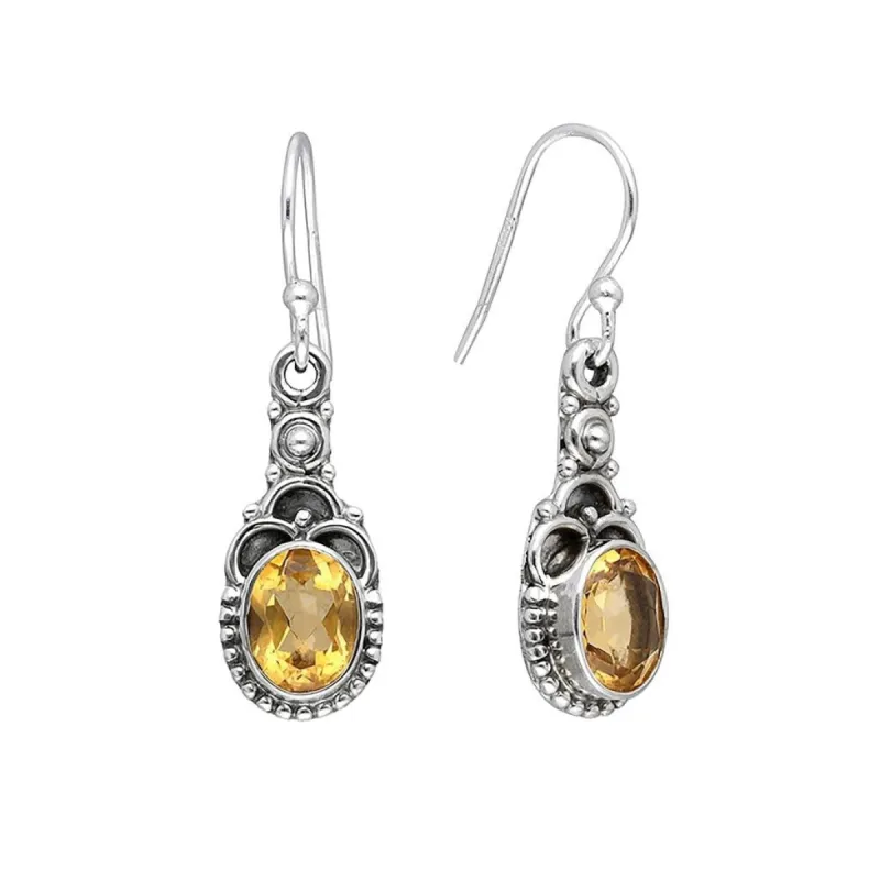 YS Gems Sterling Silver Citrine Gemstone Earring - 0.35 x 1.22 sold by Zulily