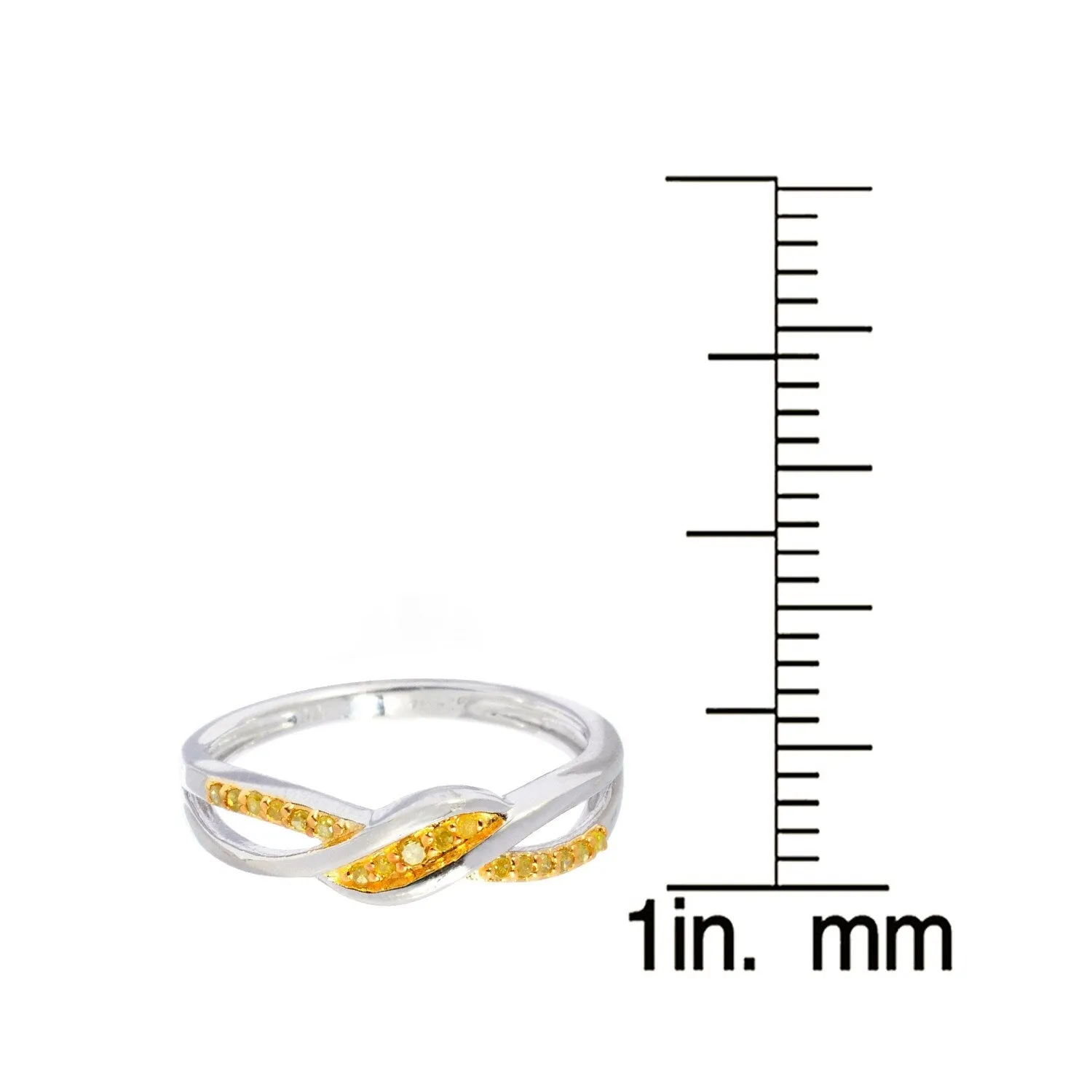 Sterling Silver 0.12 CTTW Genuine Yellow Diamond Crossover Ring sold by Zulily product image thumbnail 5