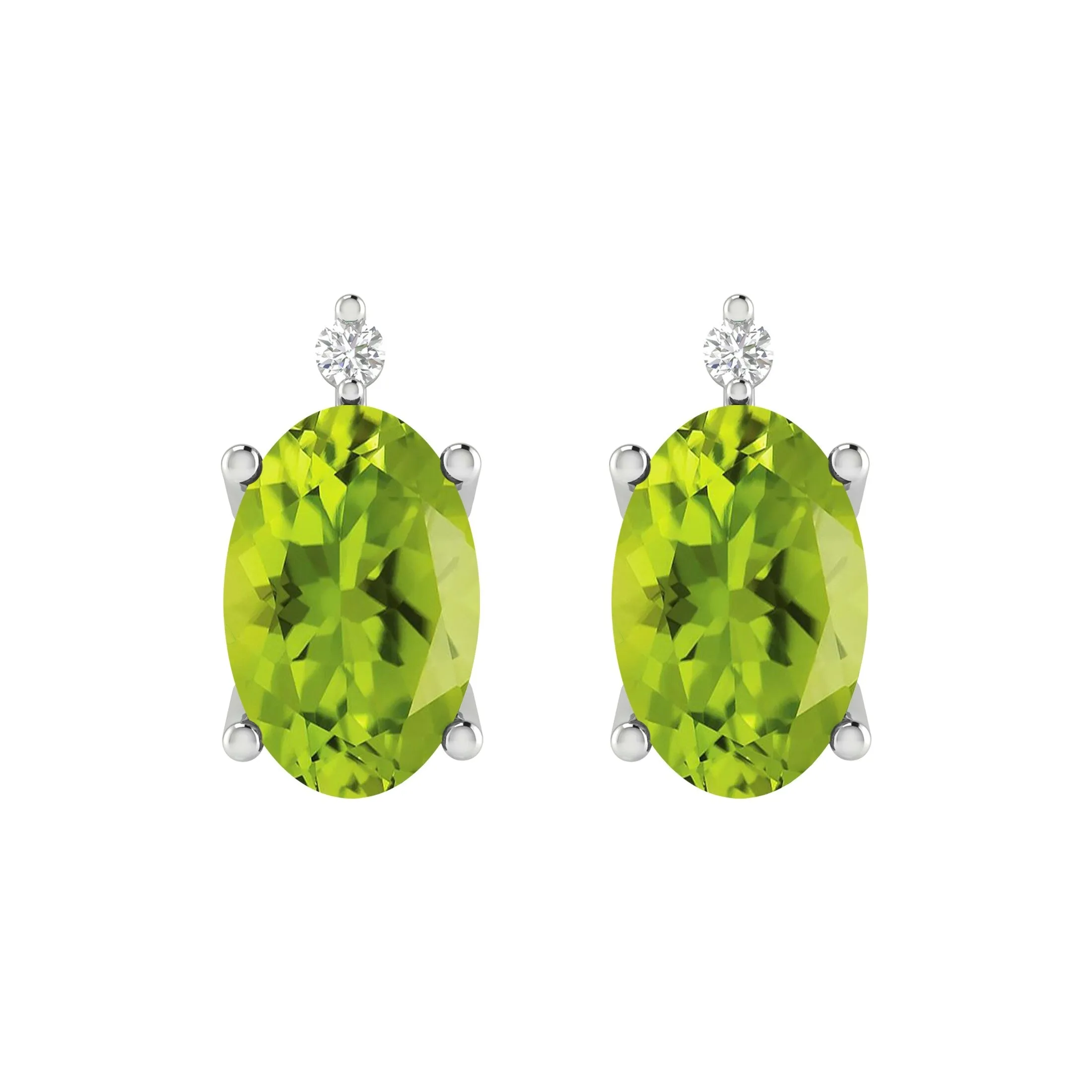 V3 Jewelry Set Of Two Sterling Silver with Natural Peridot, Garnet and White Diamond Stud Earrings for Women sold by Zulily product image thumbnail 5