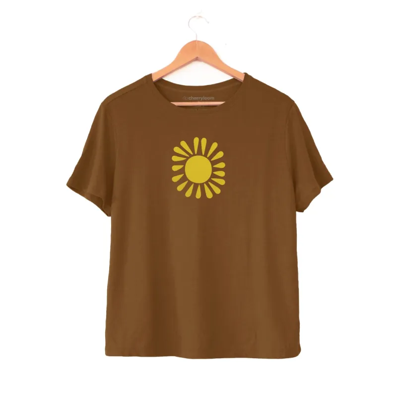 Cinnamon 'Sun' Women's Modal/Cotton Boxy Tee sold by Zulily