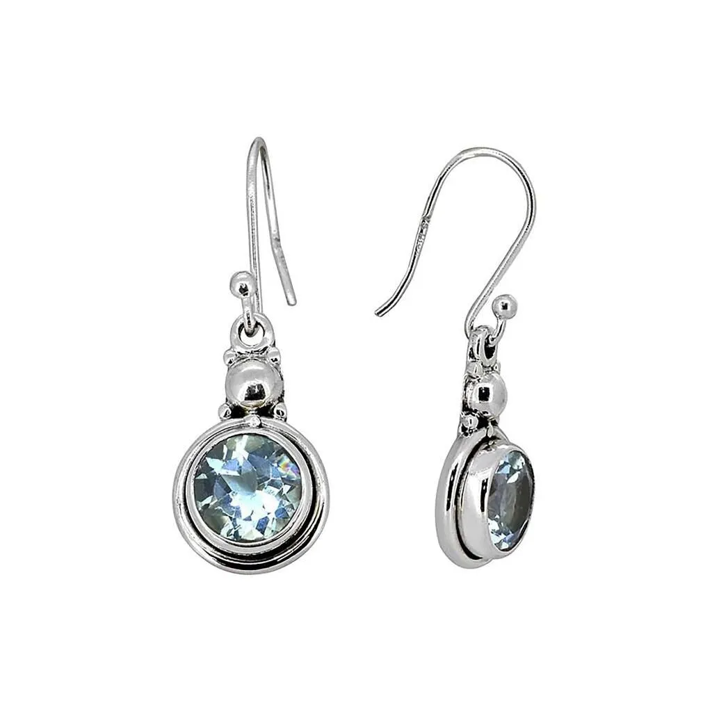 YS Gems Sterling Silver Blue Topaz Gemstone Dangle Earring - 0.43 x 1.22 sold by Zulily product image thumbnail 4