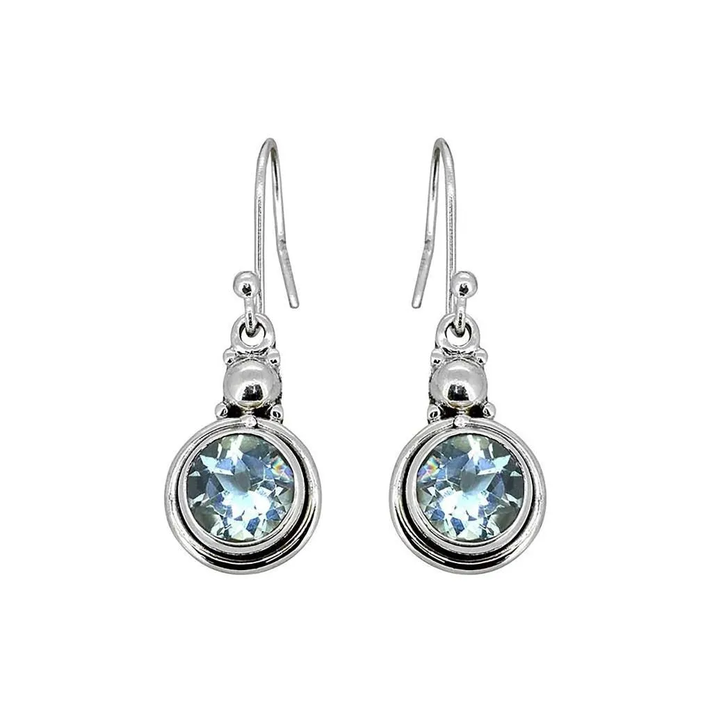 YS Gems Sterling Silver Blue Topaz Gemstone Dangle Earring - 0.43 x 1.22 sold by Zulily