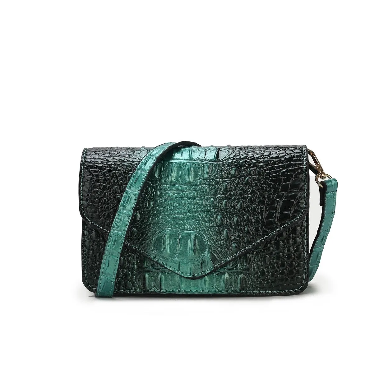 Mkfcollection Vanta CrocEmbossed Saddle Bag Vegan Leather Designer Handbag sold by Zulily product image thumbnail 4