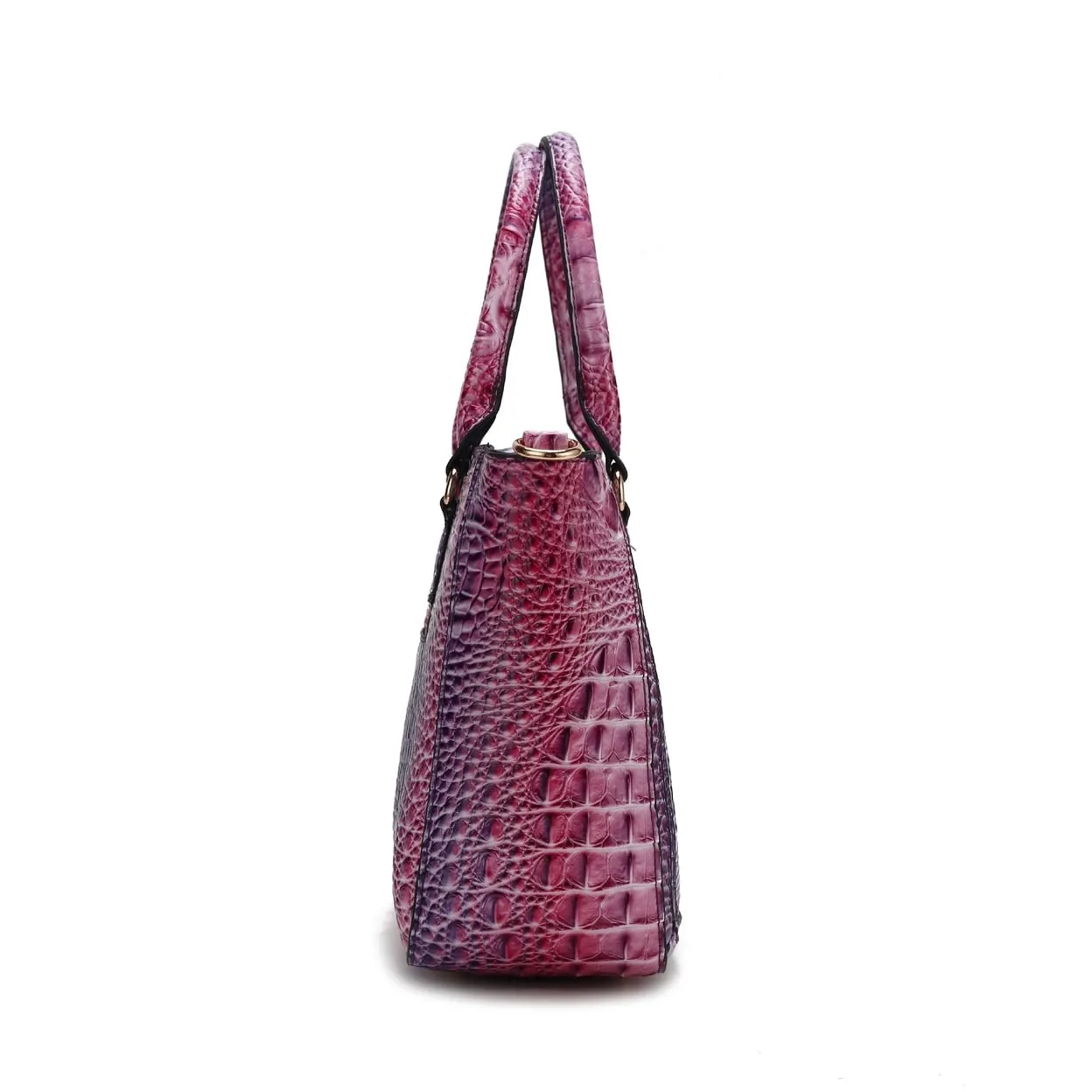 Mkfcollection Bonnie Gradient Croc Shoulder Bag And Set Vegan Leather Designer sold by Zulily product image thumbnail 2