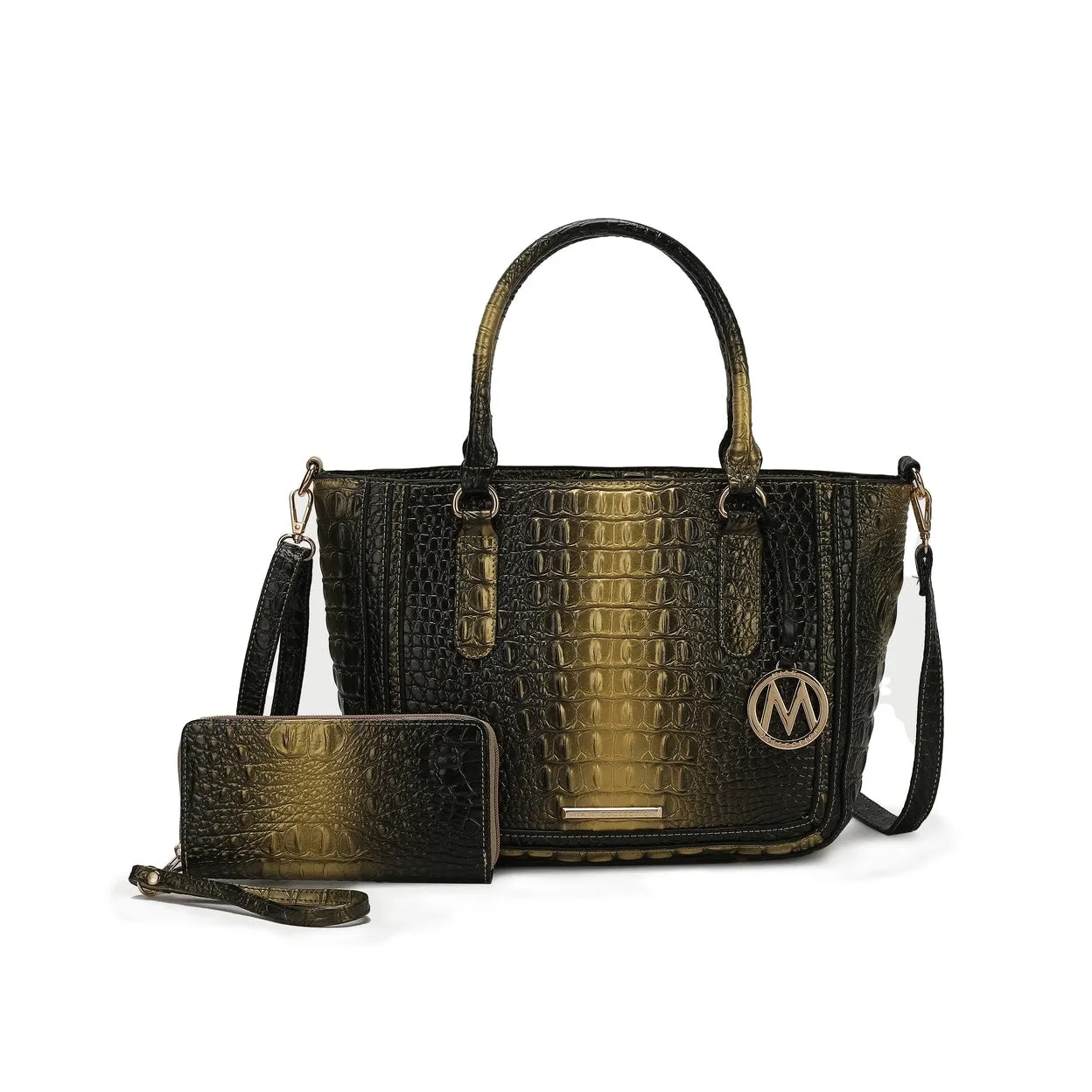Mkfcollection Aphelia CrocEmbossed Handbag Vegan Leather Designer Handbag sold by Zulily product image thumbnail 5