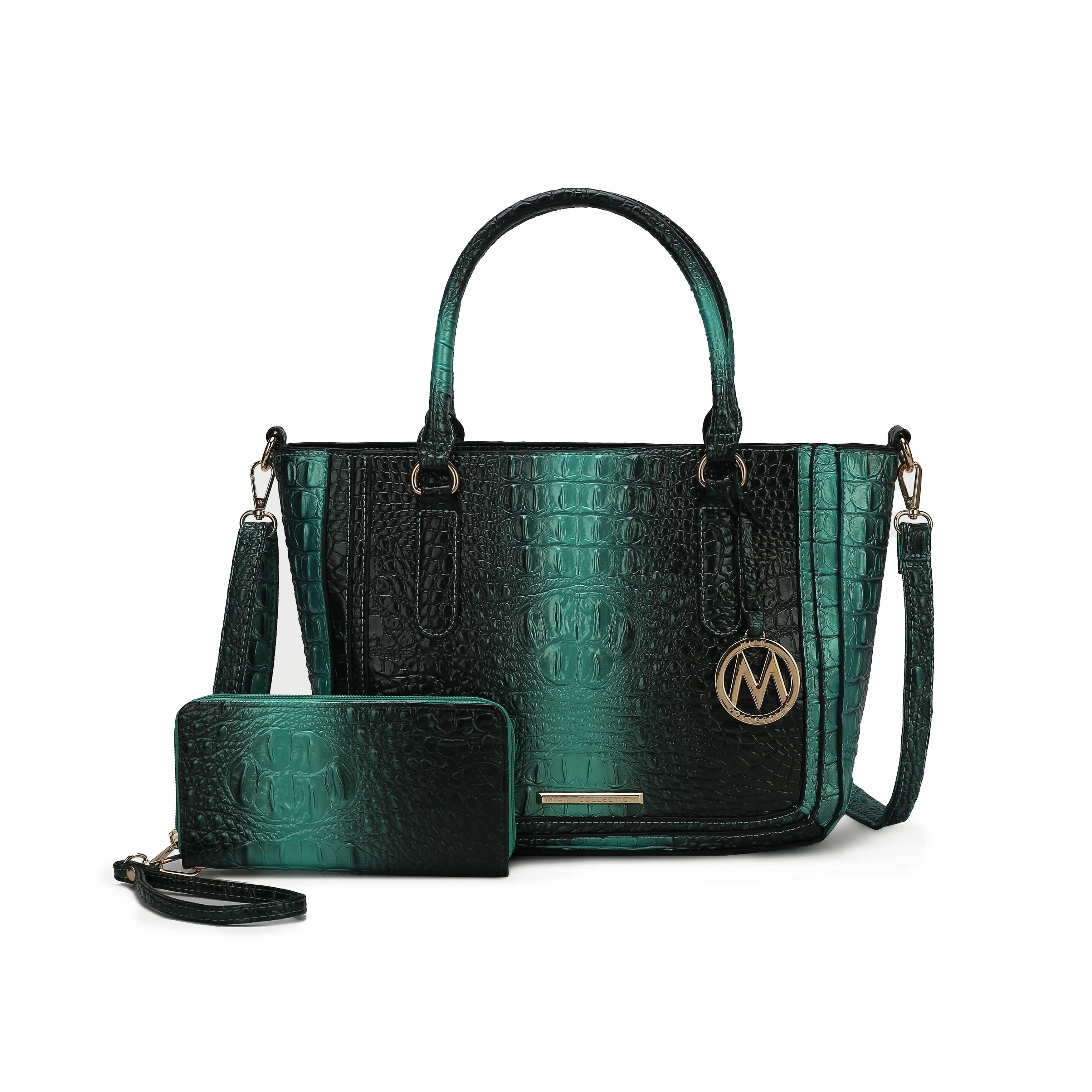 Mkfcollection Aphelia CrocEmbossed Handbag Vegan Leather Designer Handbag sold by Zulily product image thumbnail 4