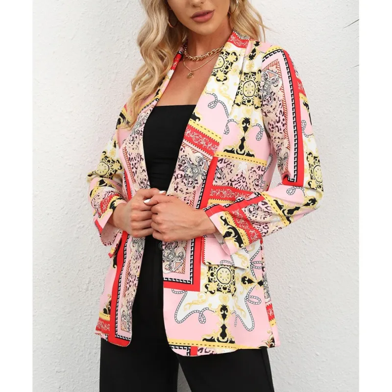 Pink Patchwork Lapel Suit sold by Zulily