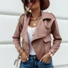 Dark Pink Wide-Lapel Crop Jacket sold by Zulily