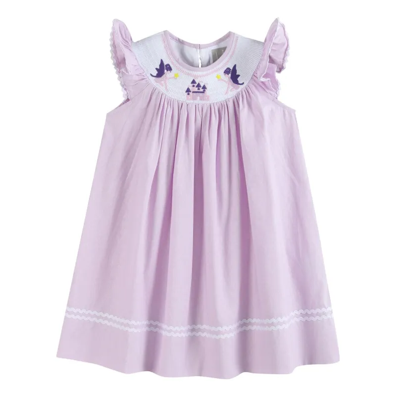 Purple Fairy Castle Smocked Bishop Dress sold by Zulily