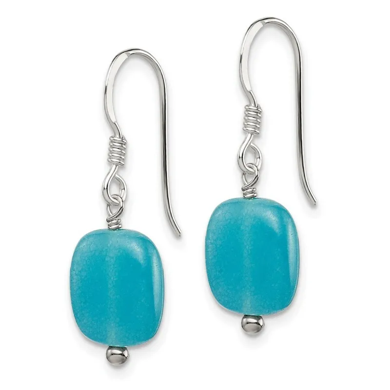 Curata 925 Sterling Silver Hook Opaque Aquamarine Earrings - 29x10mm sold by Zulily