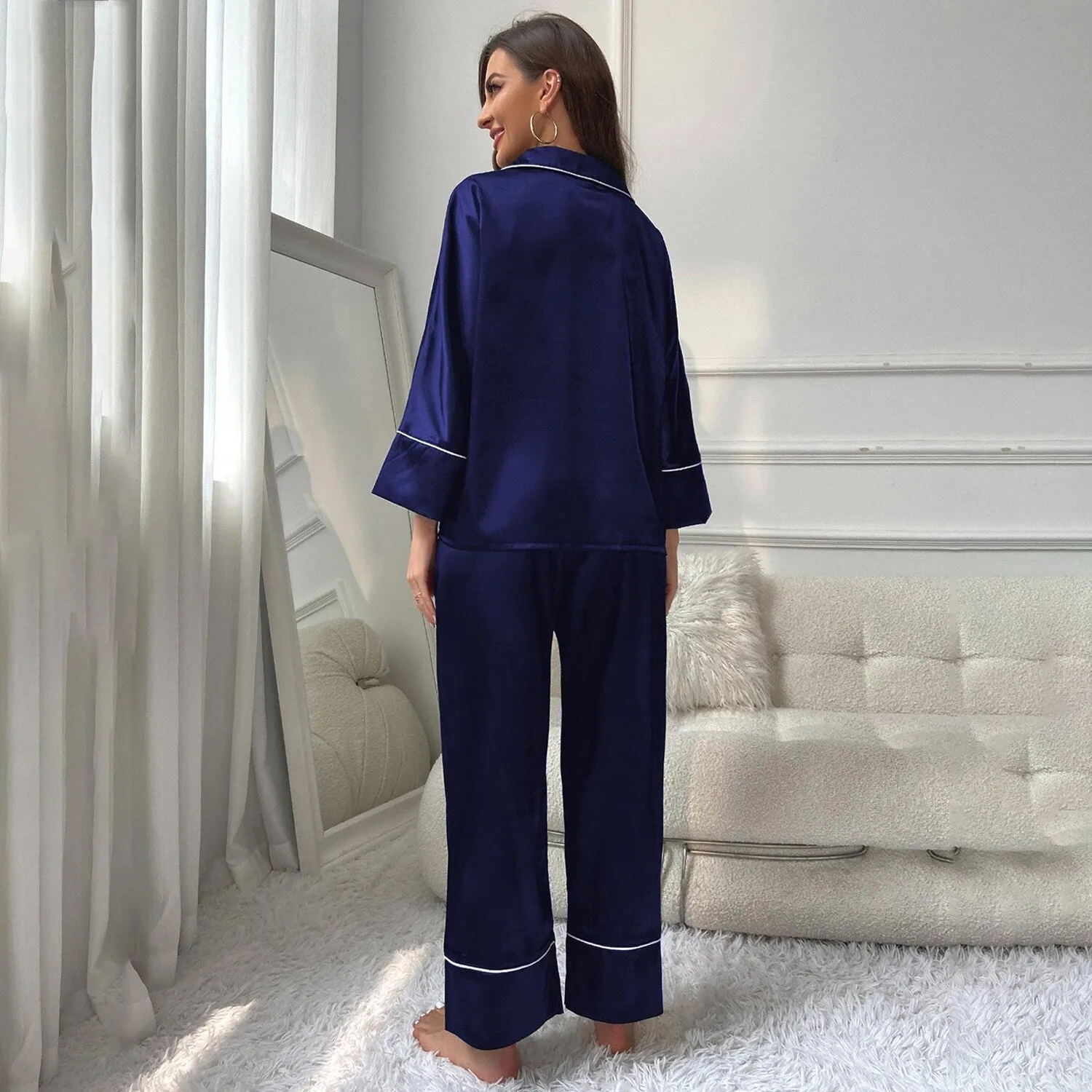 Navy Long-Sleeve Loungewear Set sold by Zulily product image thumbnail 4