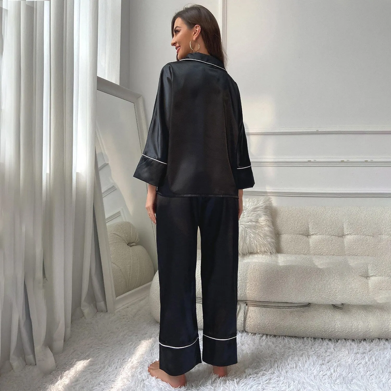 Black Long-Sleeve Loungewear Set sold by Zulily product image thumbnail 3