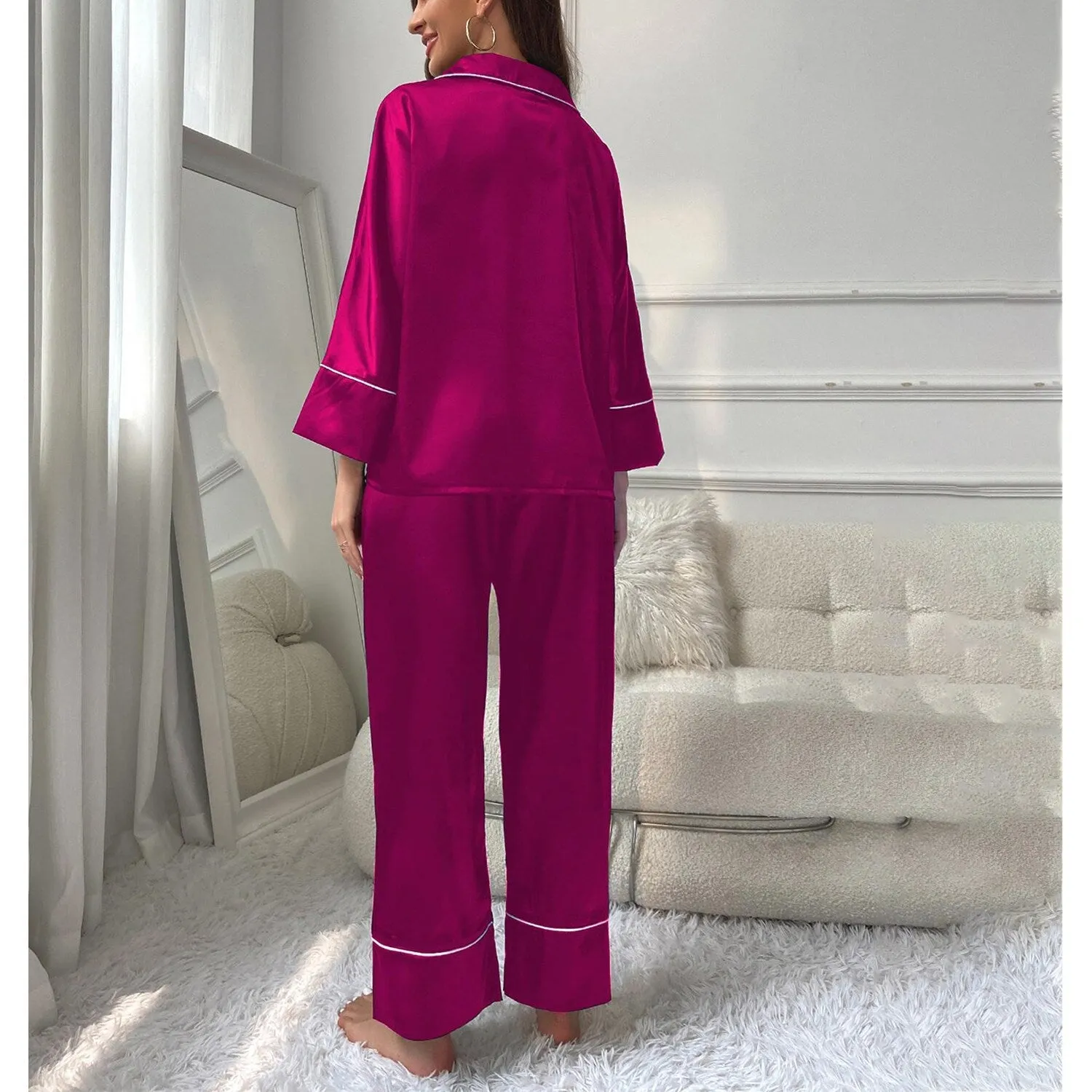 Fuchsia Long-Sleeve Loungewear Set sold by Zulily product image thumbnail 5