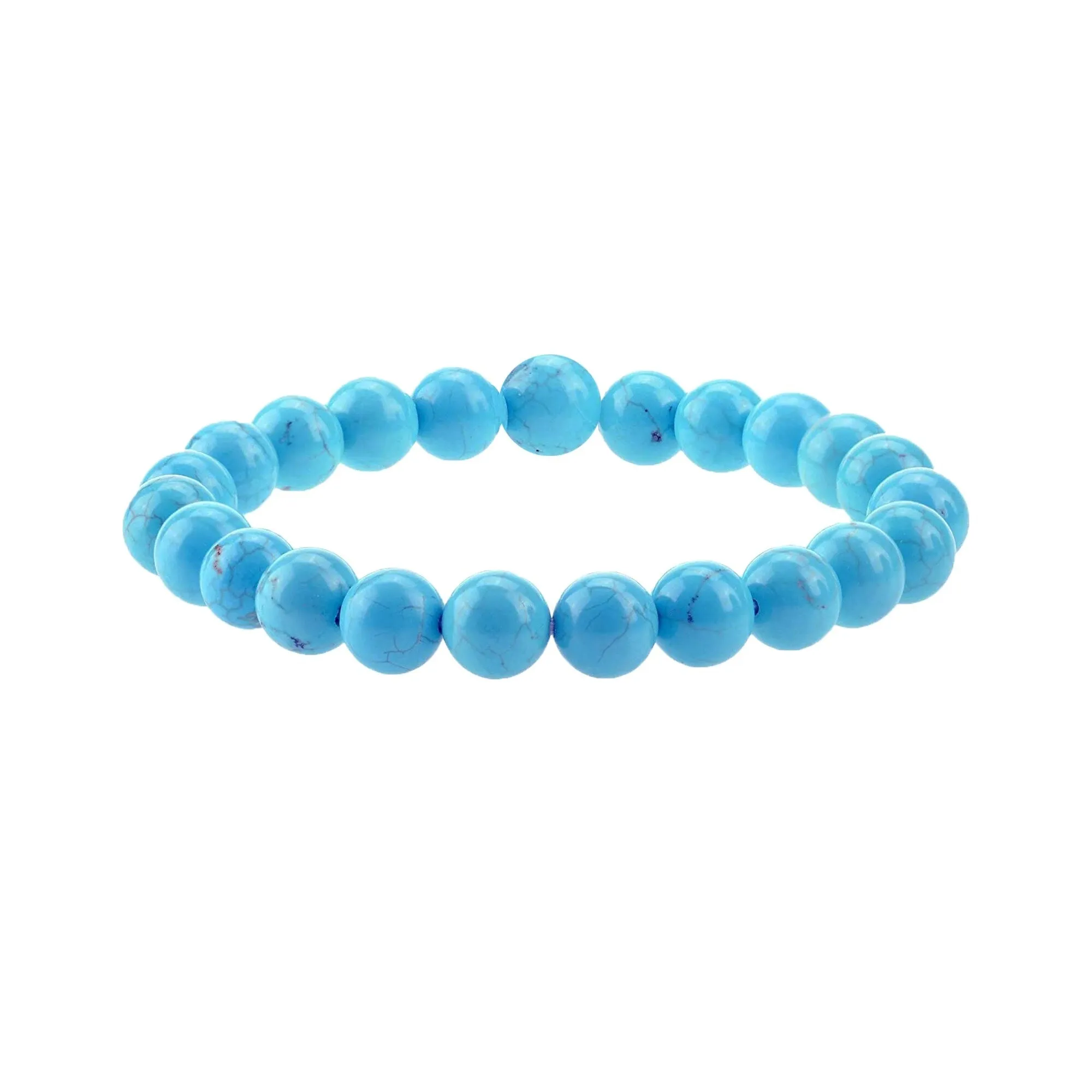 Set of Two Turquoise and Coral Bead Stretch Bracelet sold by Zulily