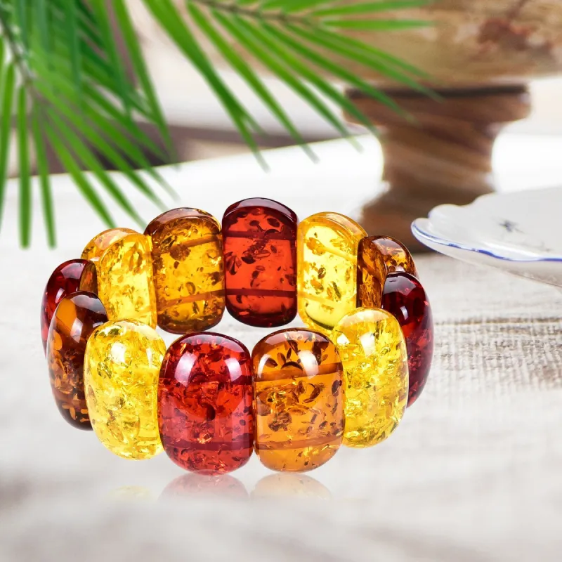 Multi Color Amber Stretch Bracelet sold by Zulily