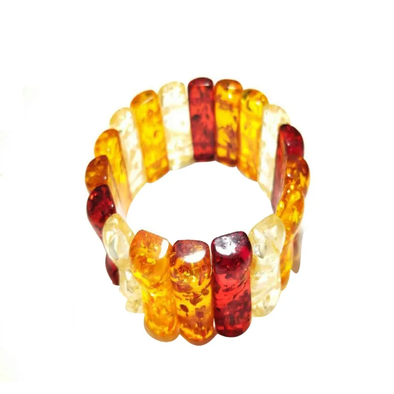 Multi Color Amber Rectangular Stretch Bracelet sold by Zulily