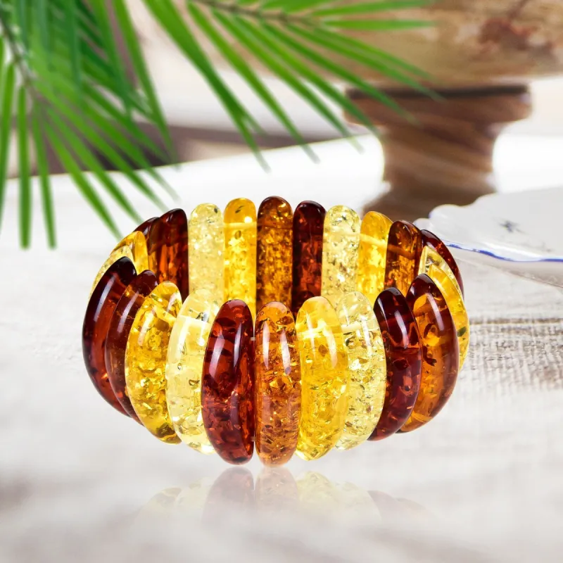 Multi Color Amber Stretch Bracelet sold by Zulily