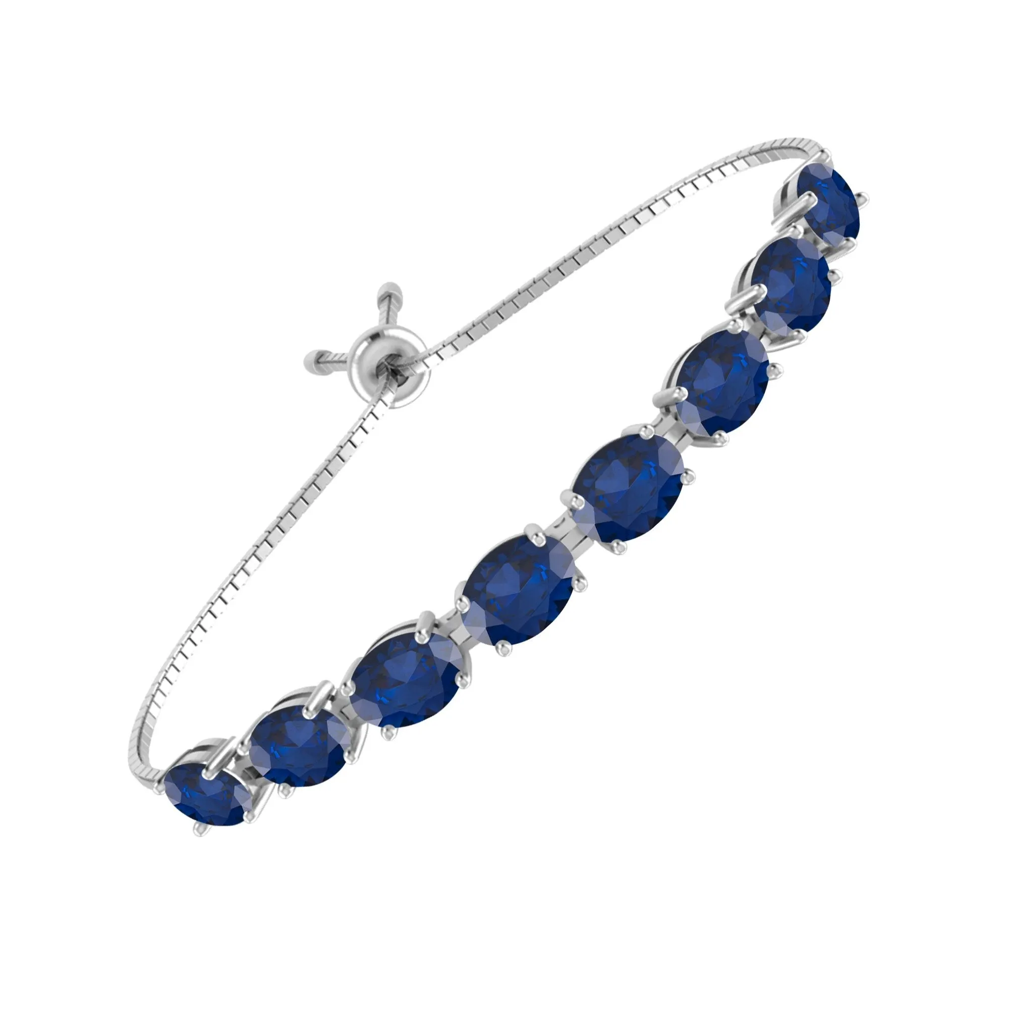 Sterling Silver with Blue Sapphire Bolo Bracelet sold by Zulily product image thumbnail 2