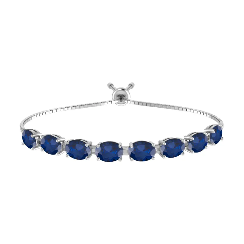 Sterling Silver with Blue Sapphire Bolo Bracelet sold by Zulily