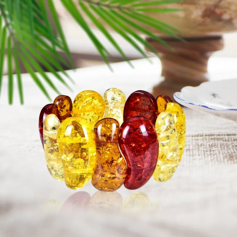 Multi Color Amber Stretch Bracelet sold by Zulily