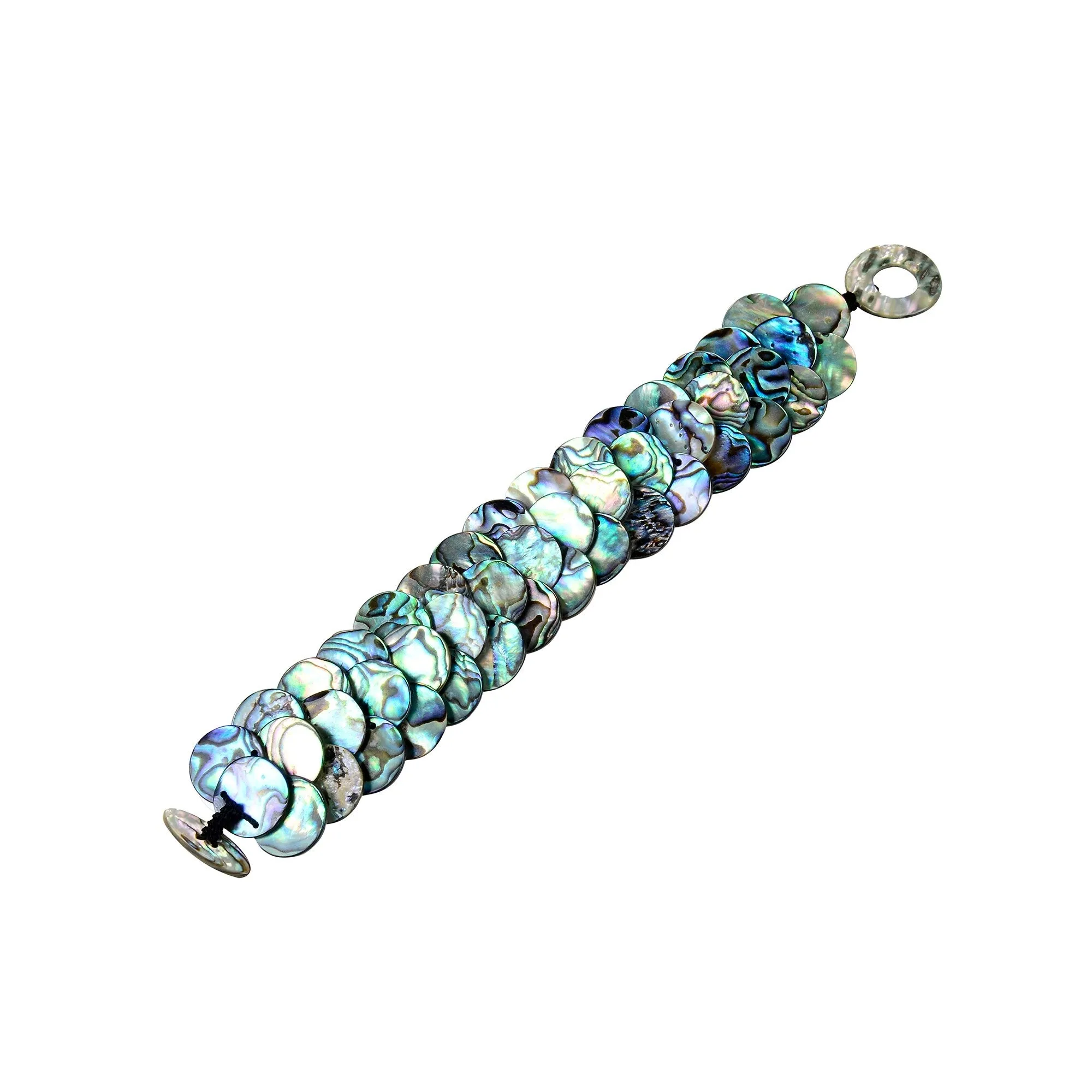 Coin Shape Abalone Shell Bracelet with Toggle Clasp sold by Zulily