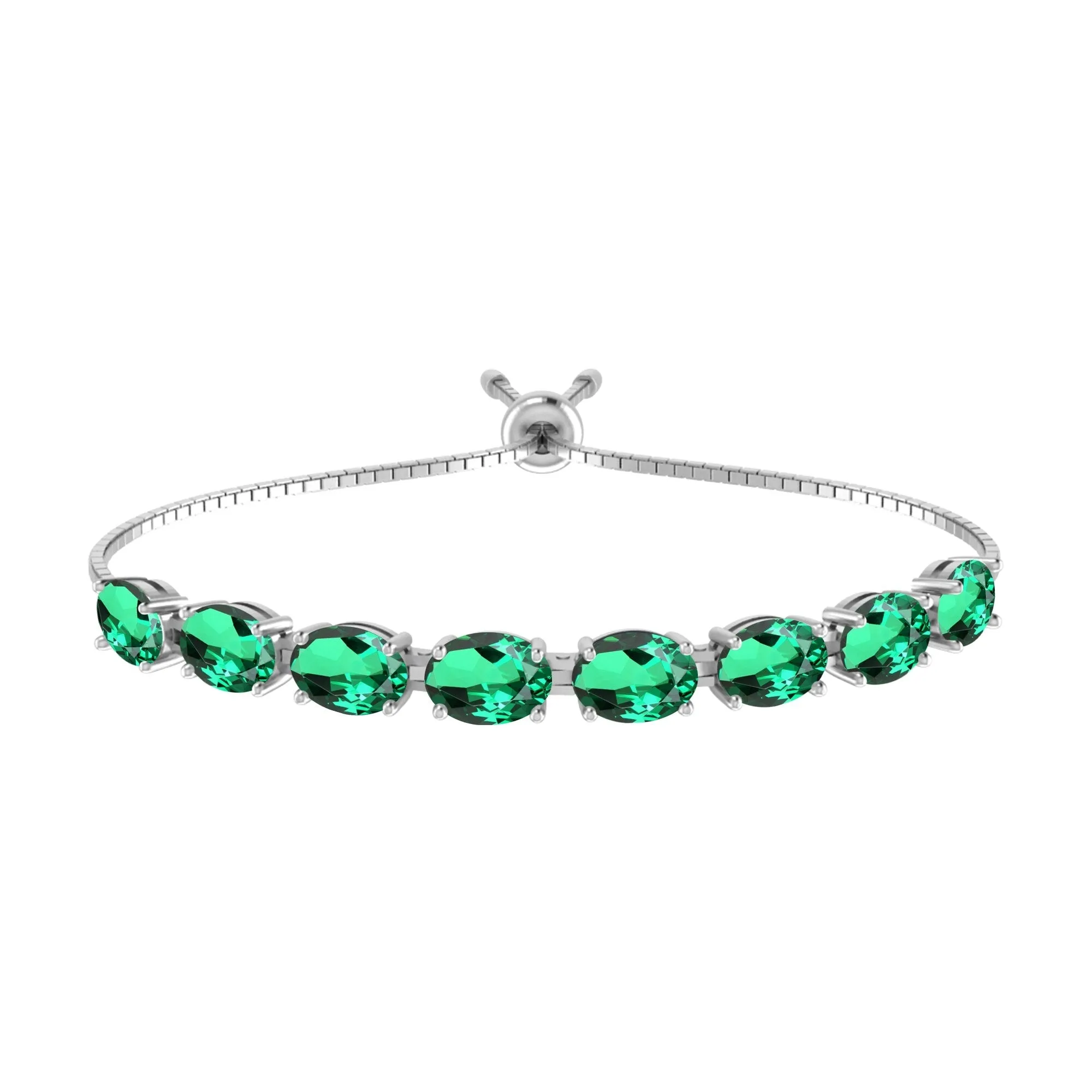 Sterling Silver with Emerald Bolo Bracelet sold by Zulily