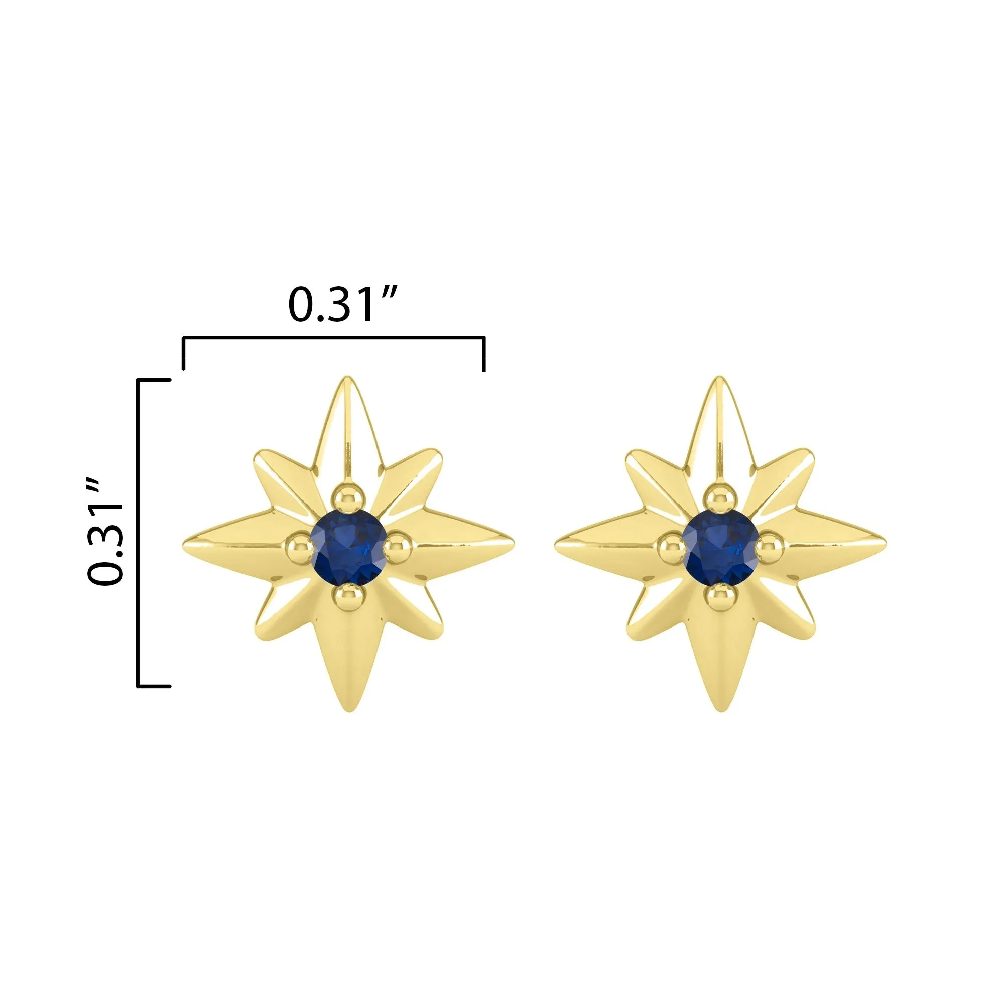 Gold Over Sterling Silver with Blue Sapphire Stud Earring sold by Zulily product image thumbnail 3