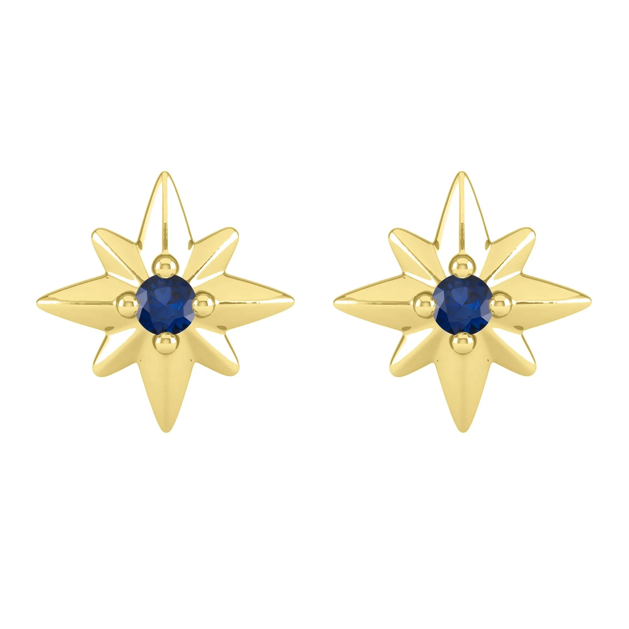 Gold Over Sterling Silver with Blue Sapphire Stud Earring sold by Zulily