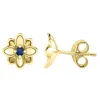Gold Over Sterling Silver with Blue Sapphire Flower Earrings sold by Zulily