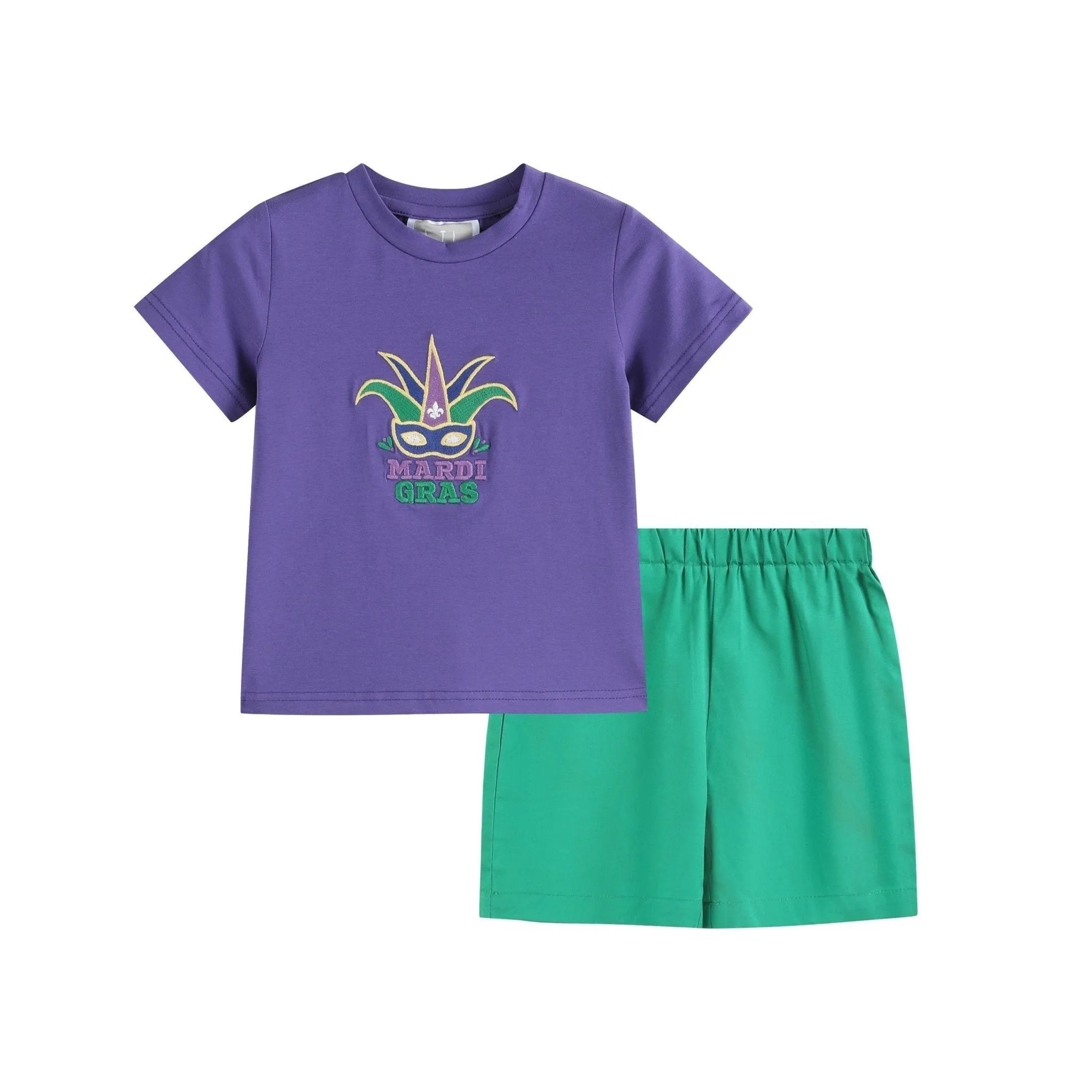 Purple Mardi Gras Applique Shirt and Shorts Set sold by Zulily product image thumbnail 3
