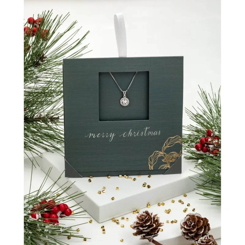 Halo Pendant Necklace With Swarovski Crystals On Holiday Card - Silver Halo sold by Zulily