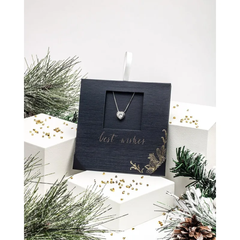 Heart Solitaire Pendant Necklace With Swarovski Crystals On Holiday Card - Heart Solitaire sold by Zulily