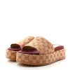 Gucci Canvas GG Monogram Angelina Platform Slide Sandals 40.5 Beige Ruggine (Pre-Ow sold by Zulily