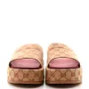 Gucci Canvas GG Monogram Angelina Platform Slide Sandals 40.5 Beige Ruggine (Pre-Ow sold by Zulily